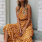 R&B | Schwarzes Polka Dot Midikleid für Einen Retro Chic Look