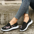 Atmungsaktive Schuhe mit floralem Stickerei R&B