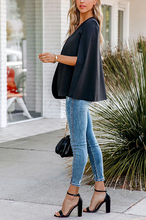 R&B | Rosiedress Offene Front Schlitzärmel Cape Jacke