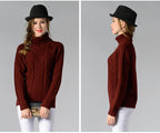 R&B | Damen Rollkragenpullover mit langen Ärmeln und Kabelstrick