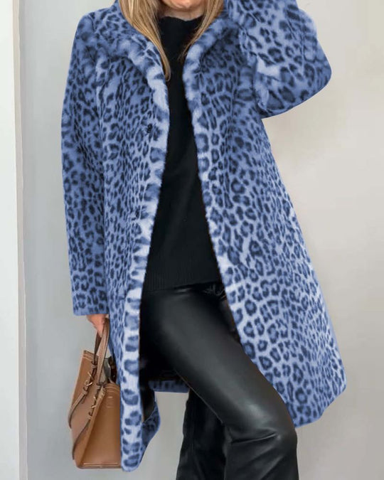R&B | Leopard Lange Weiche Jacke