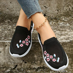 Atmungsaktive Schuhe mit floralem Stickerei R&B