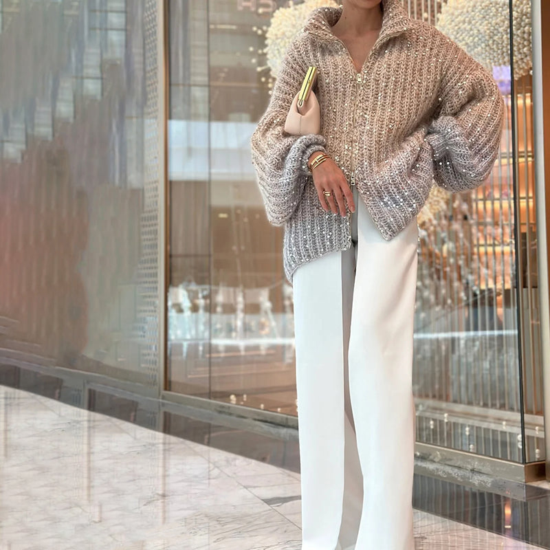 R&B | Lässige Strick Strickjacke
