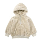 R&B Comfort Modische Bären-Kinderjacke aus dickem Samt