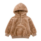 R&B Comfort Modische Bären-Kinderjacke aus dickem Samt