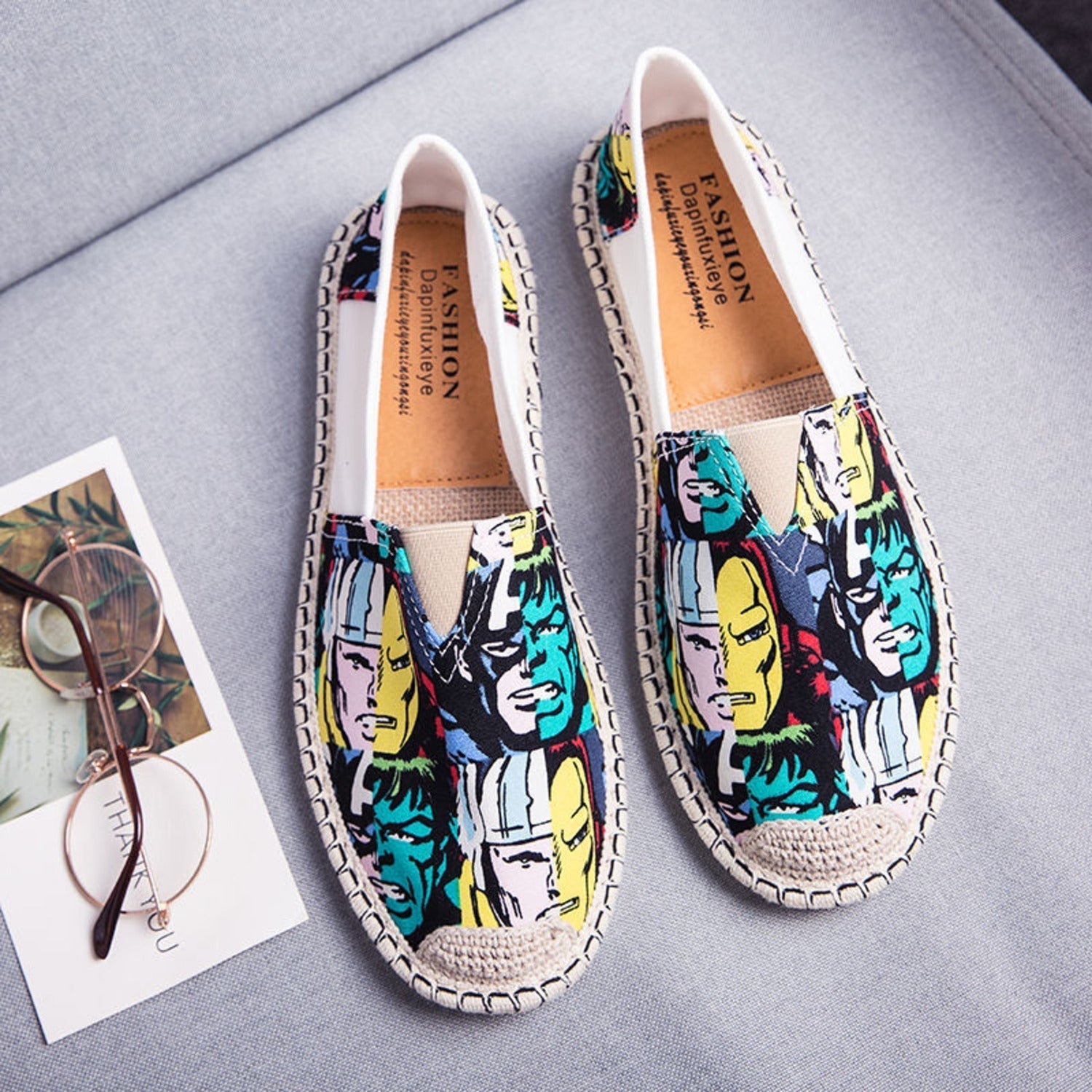 R&B | Atmungsaktive Canvas Espadrilles mit Grafischem Druck