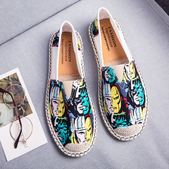 R&B | Atmungsaktive Canvas Espadrilles mit Grafischem Druck