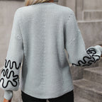 R&B | Strickbluse mit Dekorativen Ärmeln Acryl Einzigartig und Modern