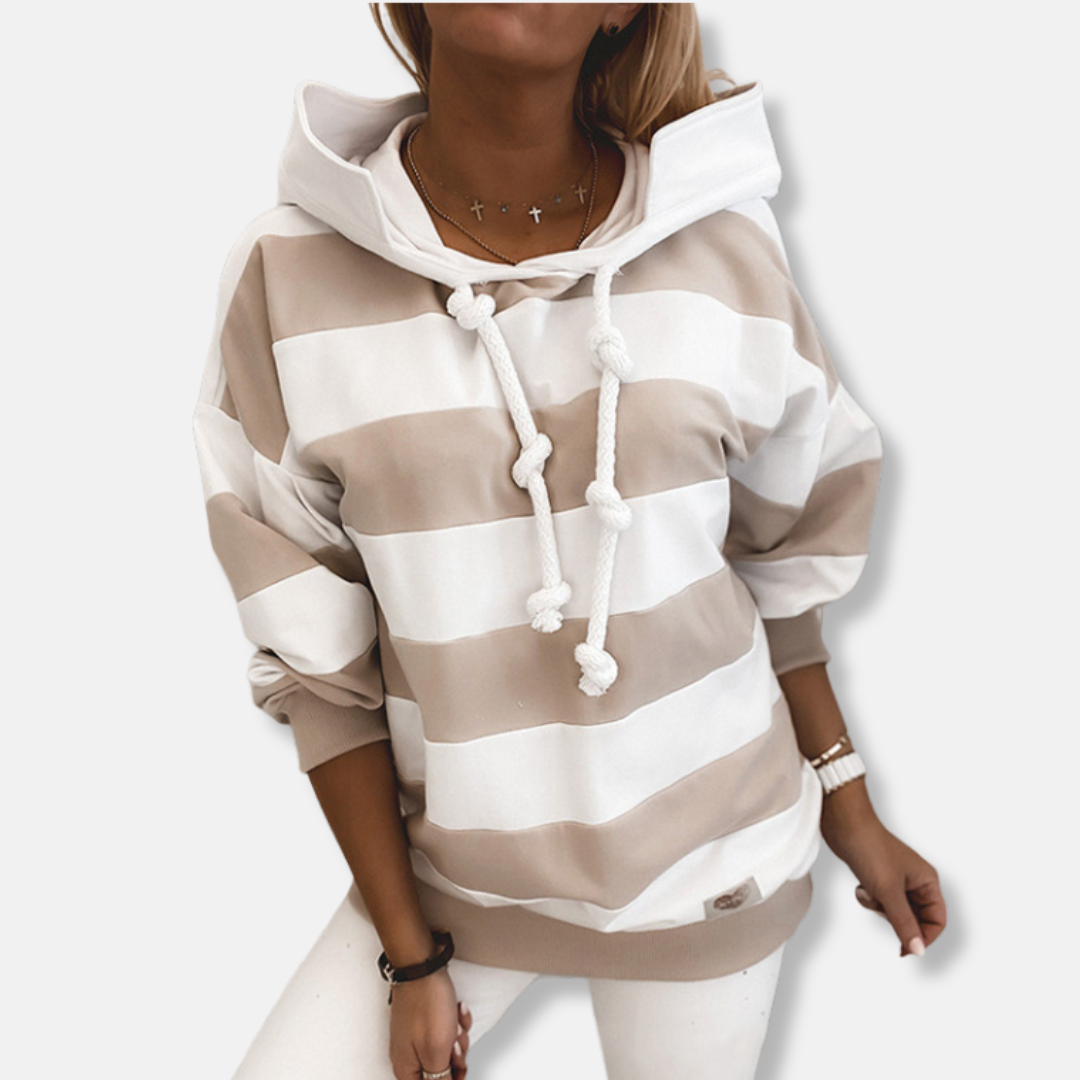 R&B | Lockere Passform Hoodie Gestreifter Lässiger Hoodie