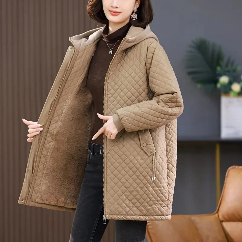 R&B | Warme fleecegefütterte gesteppte Jacke in einfarbiger Ausführung mit Reißverschluss Ideal für Herbst/Winter
