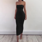 R&B | Bodycon Kleid Midi Länge Spaghettiträger Elegant und Figurbetont