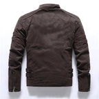 R&B | Herren Bikerjacke - Stehkragen mit rotem Streifendetail