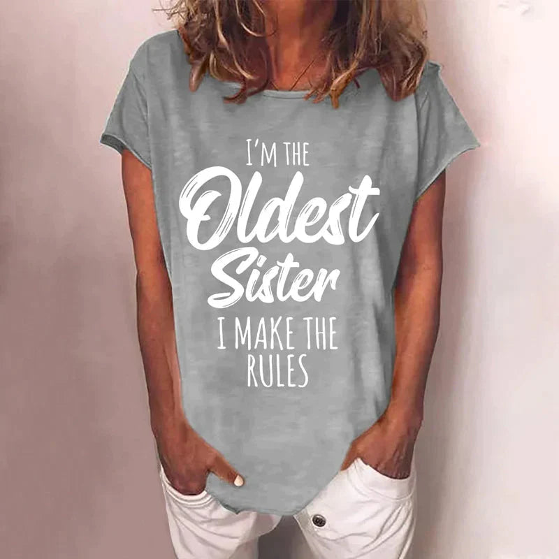T-Shirt mit Rundhalsausschnitt und Buchstabenaufdruck