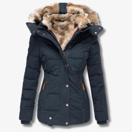 R&B | Winterjacke mit Kapuze und Reißverschluss für Frauen ideal für kalte Tage