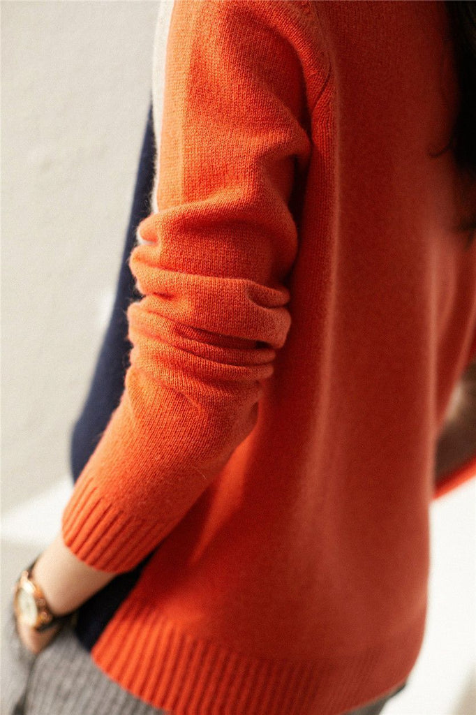 R&B | Pullover mit Farbblock-Design und Modernem Schnitt - Perfekt für Büro und Freizeit