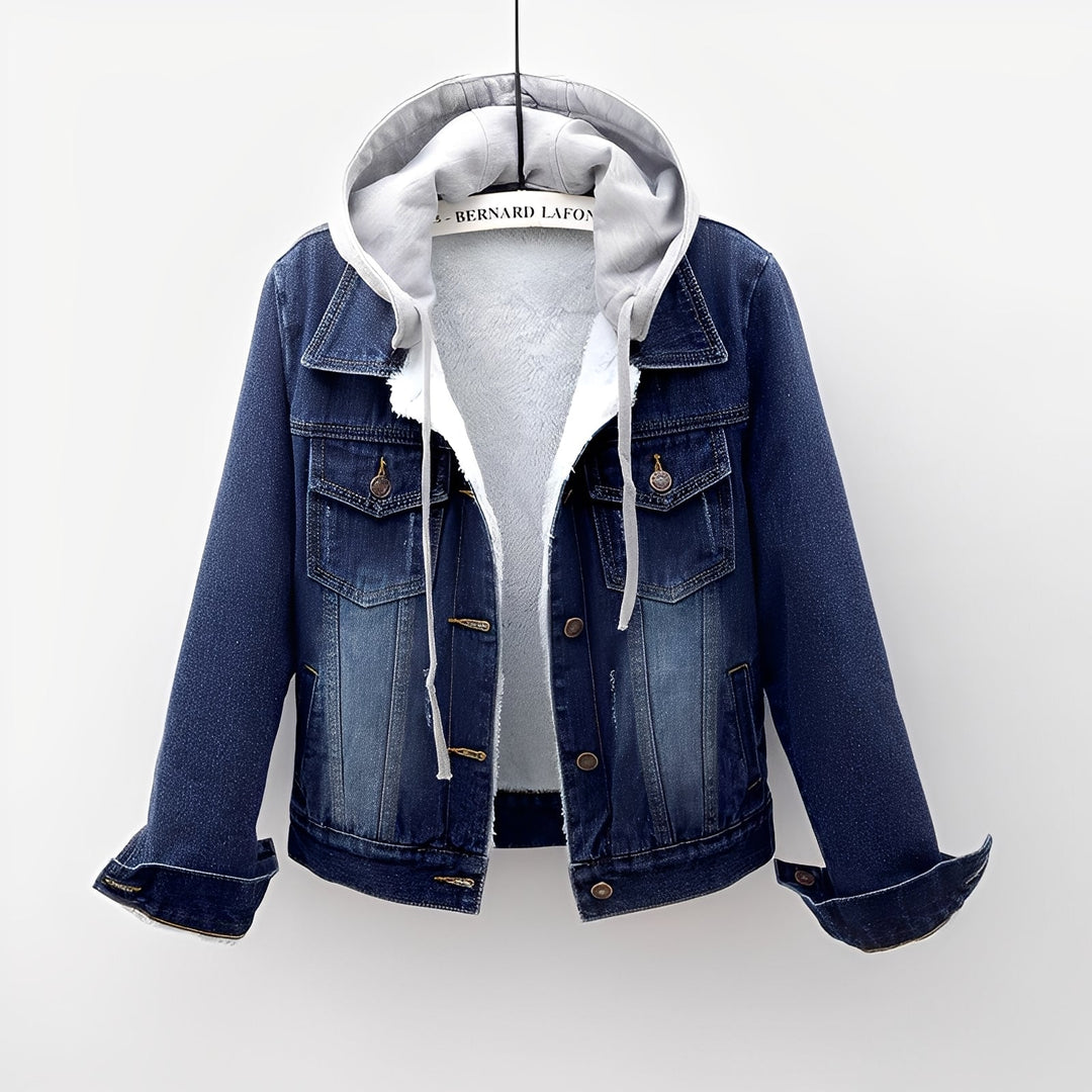 R&B | Stilvolle Jeansjacke mit abnehmbarer Kapuze für Frauen