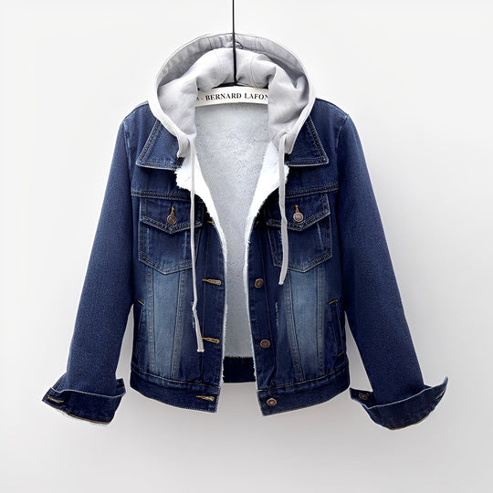 R&B | Stilvolle Jeansjacke mit abnehmbarer Kapuze für Frauen