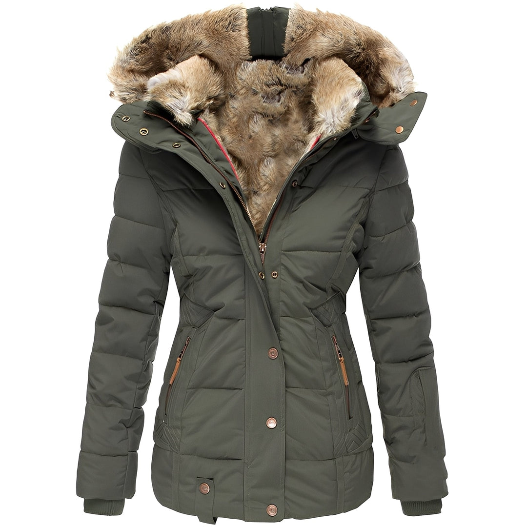 R&B | Stilvolles schlankes Jacket mit Fellkragen für Frauen