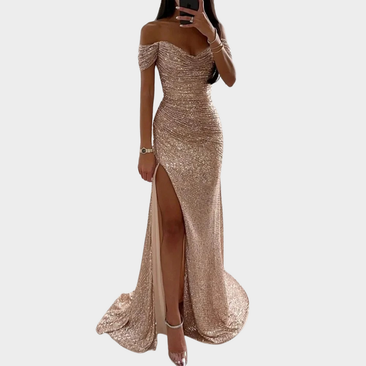 R&B | Damen Lange Elegante Abendkleid mit Schlitz für Frauen
