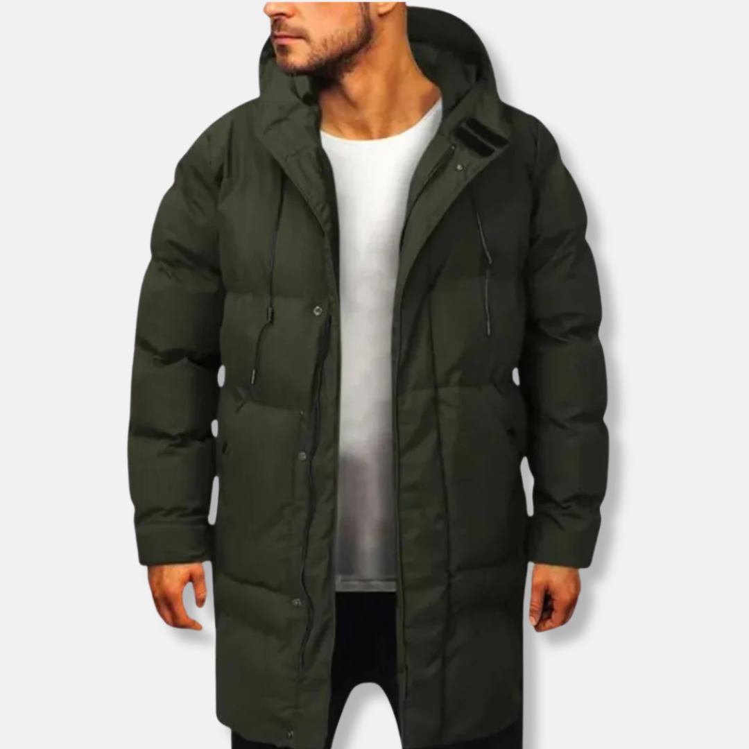 R&B | Gestepptes Pufferjacke Kapuzenjacke in Knielänge