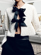 R&B | Damen Paillettenjacke Mit Schleifenverschluss