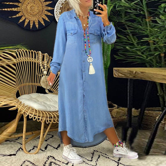 Bequemes Denim-Kleid