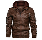R&B | Lederjacke mit Kapuze für Herren