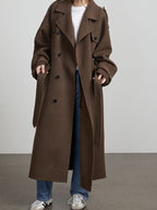Damen zeitloser Trenchcoat aus hochwertigem Material mit gR&Bundenem Gürtel R&B