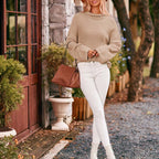 R&B | Schlichter Einfarbiger Strickpullover Für Damen