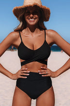 R&B | Schwarzes und Hohe Taille BindR&Band Bikini Set