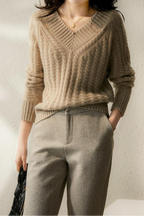 R&B | Pullover aus Strick mit V-Ausschnitt für Damen