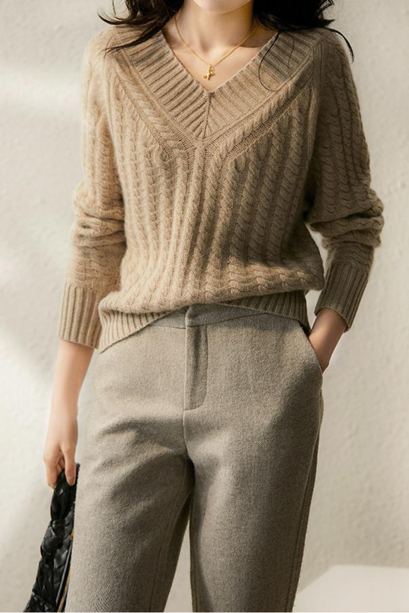 R&B | Pullover aus Strick mit V-Ausschnitt für Damen