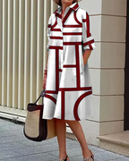 R&B | Kleid mit Taschen und Geometrischem Aufdruck
