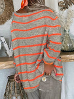 R&B | Damen Streifenpullover – Weicher, Warmer Winterpullover