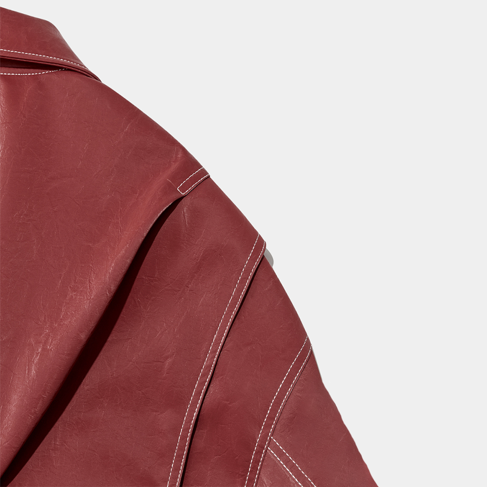 R&B | Übergroße Jacke mit Kontrastnähten Rot