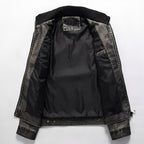 R&B | Klassische Lederjacke mit Taschen für Männer