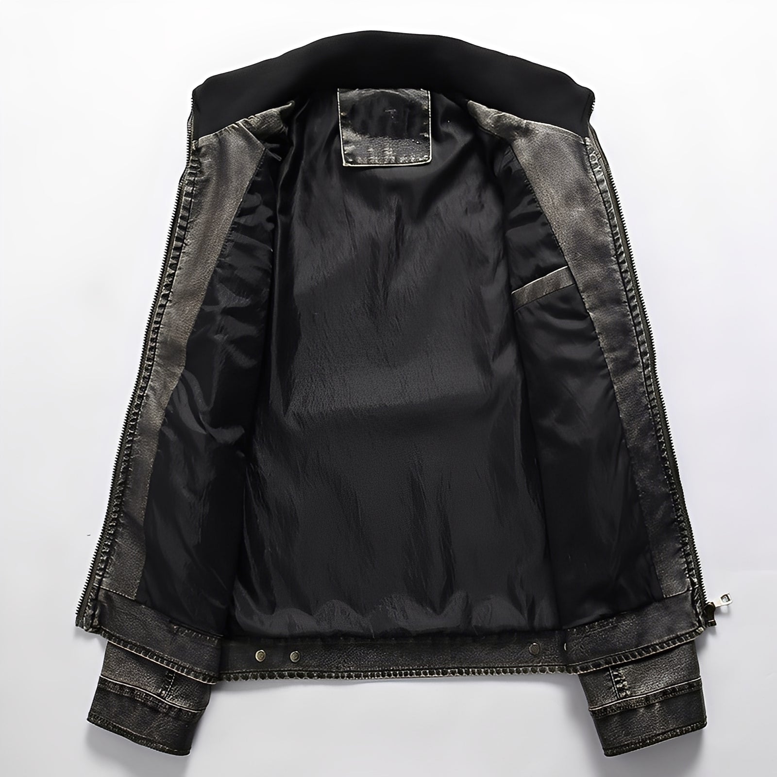 R&B | Klassische Lederjacke mit Taschen für Männer