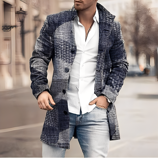 R&B | Lässiger Langer Tweed-Mantel für Herren