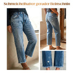 Damen Retro Jeans mit geradem Bein und kurzem Schnitt für Damen
