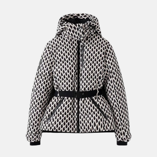 R&B | Puffer-Jacke – Gequiltet Isoliert – Taillengürtel – Kapuze Hoher Kragen