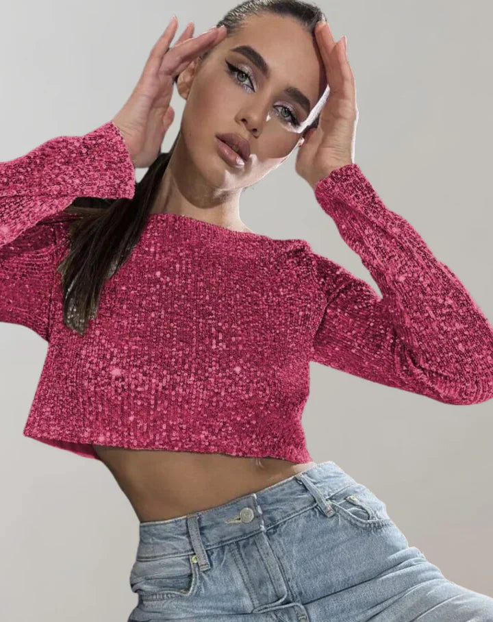 R&B – funkelndes crop-top für einen glamourösen auftritt