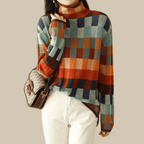 R&B | Sweater - Cashmere Patchwork-Turtleneck-Strick
