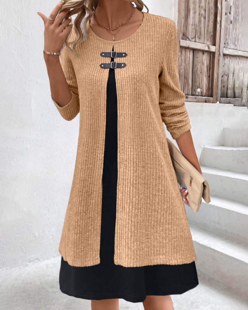 R&B | Rippenkleid mit Langen Ärmeln