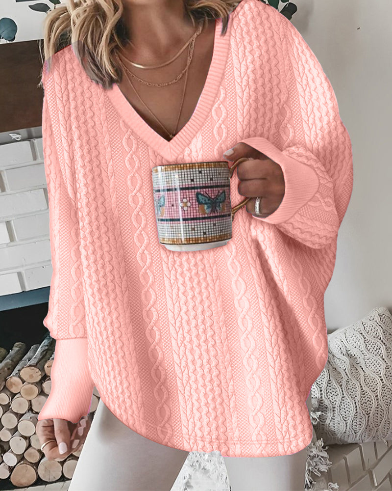 R&B | Sweatshirt mit V-Ausschnitt