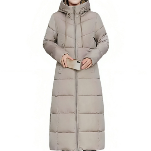 R&B | D’Hiver Lange Steppjacke mit Kapuze für Damen Ideal für Den Herbst und Den Winter