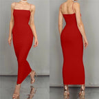 R&B | Bodycon Kleid Midi Länge Spaghettiträger Elegant und Figurbetont