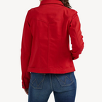 R&B | Rote Denim Button-Up Jacke