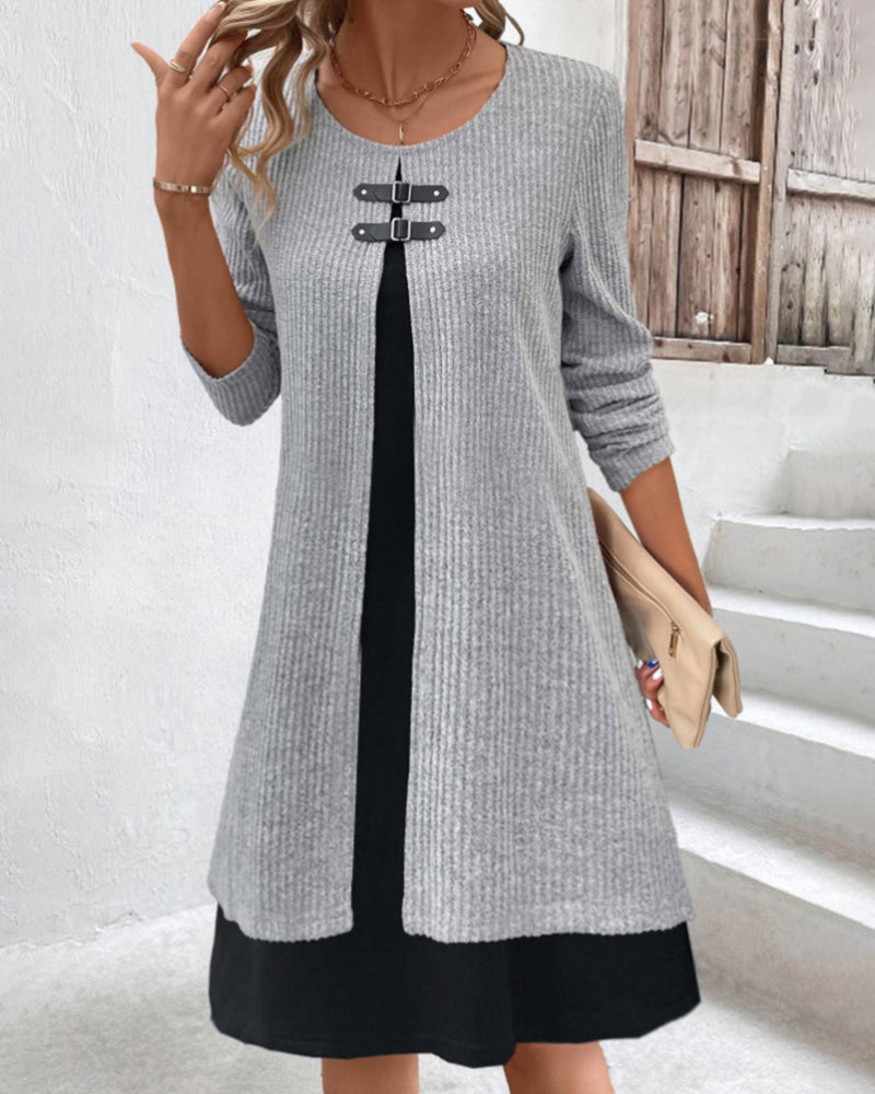 R&B | Rippenkleid mit Langen Ärmeln