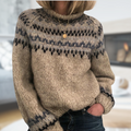 R&B | Isländischer Strickpullover mit Muster Wollmischung Warm und Zeitlos