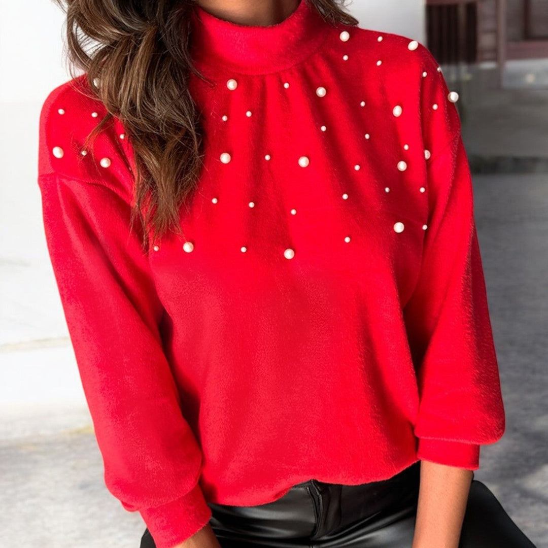 R&B | Damen Pullover mit Perlenverzierung